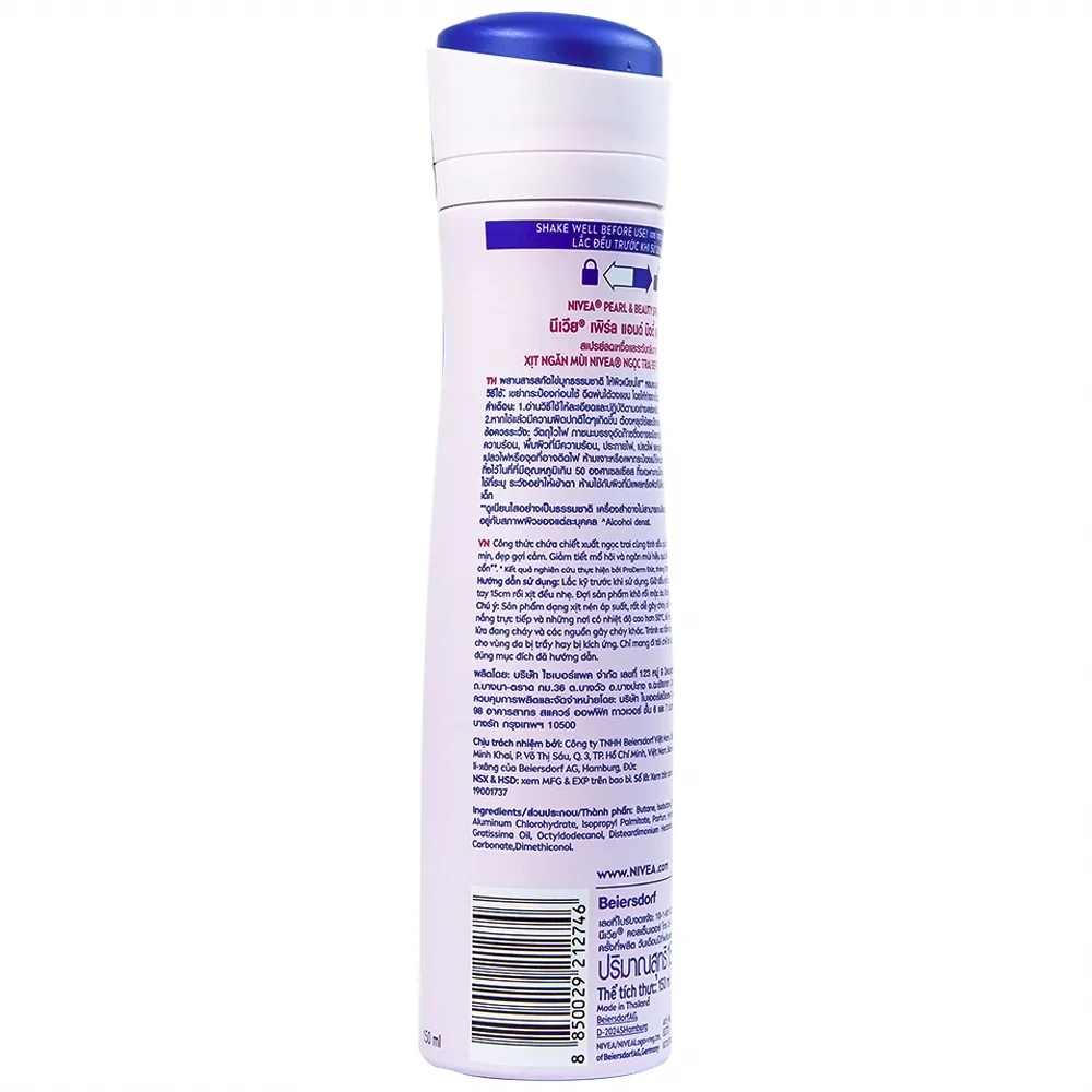 Hình ảnh Xịt khử mùi Nivea Anti-Perspirant Pearl And Beauty giảm tiết mồ hôi, ngăn mùi đến 48h (150ml) 