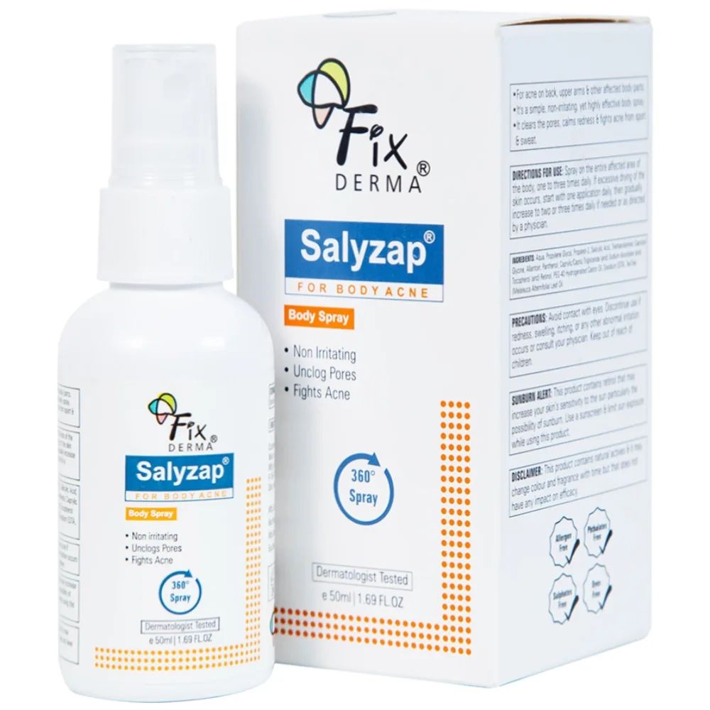 Hình ảnh Xịt trị mụn Fixderma Salyzap for Body Acne Body Spray làm thông thoáng lỗ chân lông (50ml)