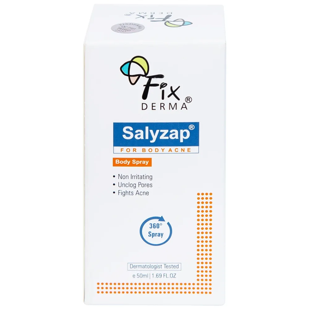 Hình ảnh Xịt trị mụn Fixderma Salyzap for Body Acne Body Spray làm thông thoáng lỗ chân lông (50ml)