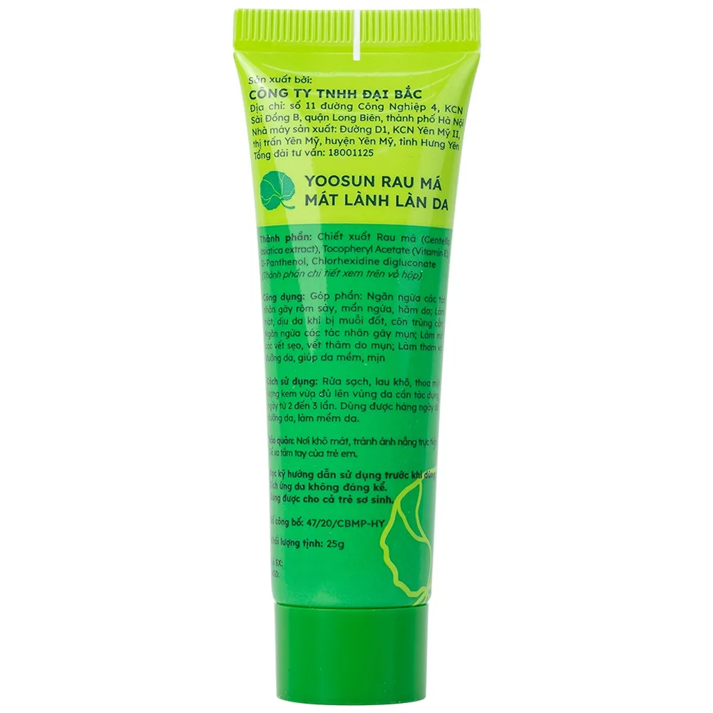 Hình ảnh Kem bôi da Yoosun rau má Đại Bắc ngừa mụn, mát da, tránh sẹo (25g)