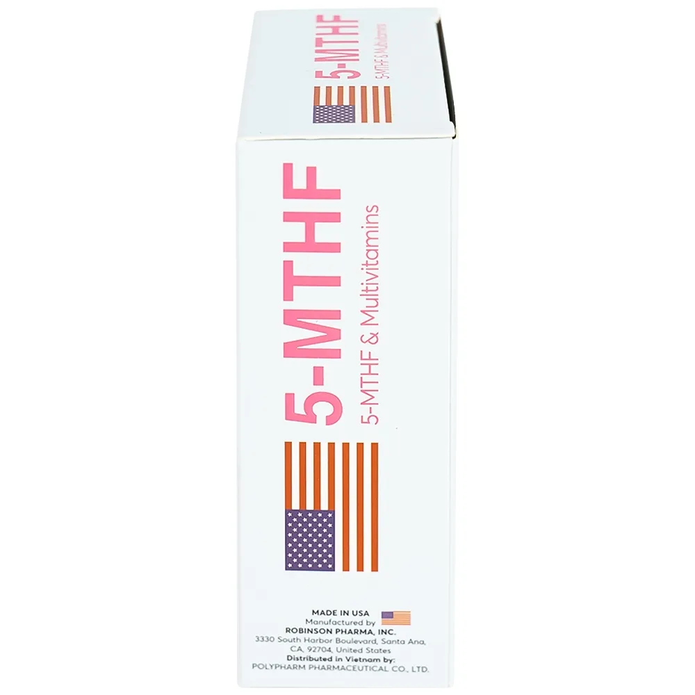 Hình ảnh Viên uống 5-MTHF Robinson Pharma hỗ trợ cho phụ nữ bị rối loạn chuyển hóa acid folic (3 vỉ x 10 viên)