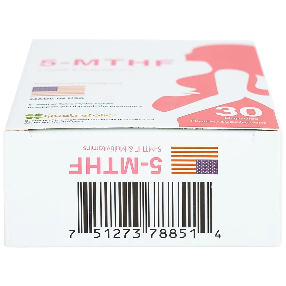 Hình ảnh Viên uống 5-MTHF Robinson Pharma hỗ trợ cho phụ nữ bị rối loạn chuyển hóa acid folic (3 vỉ x 10 viên)