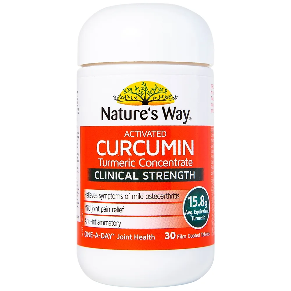 Hình ảnh Viên uống Activated Curcumin Clinical Strength hỗ trợ giảm các triệu chứng viêm khớp, thoái hóa khớp (30 viên)