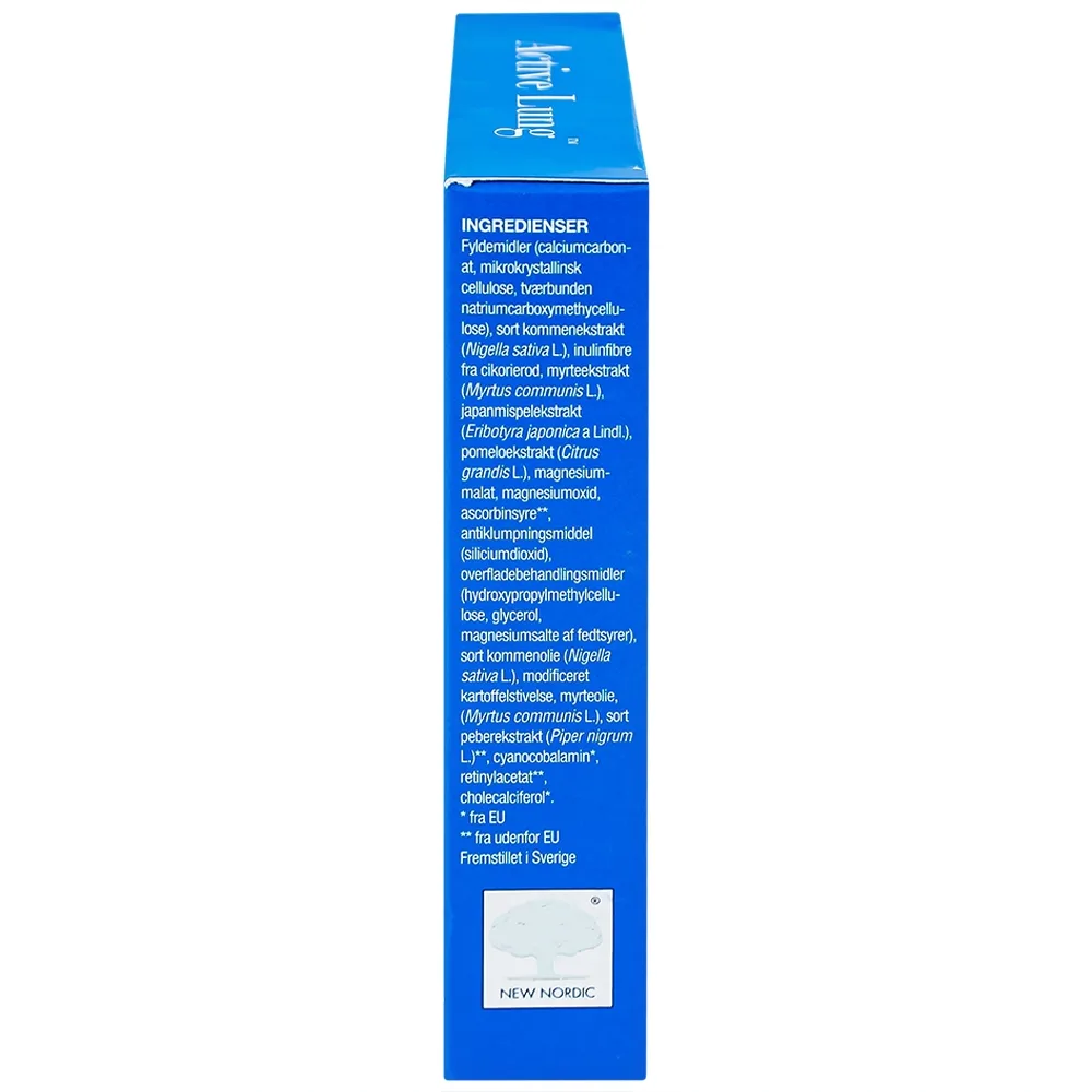 Hình ảnh Viên uống Active Lung New Nordic hỗ trợ thông khí phổi, viêm phế quản, hen suyễn (2 vỉ x 15 viên)