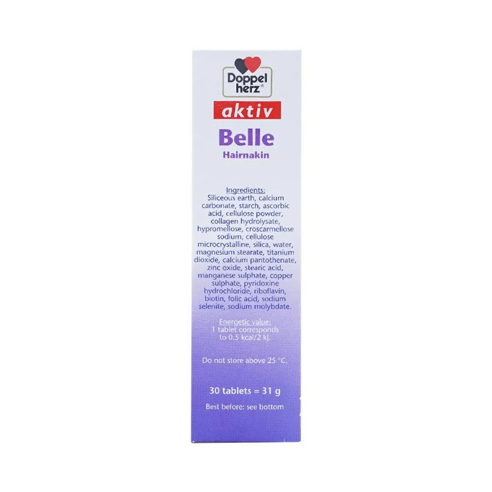 Hình ảnh Viên uống Belle Hair Doppelherz Aktiv bổ sung các vitamin và khoáng chất (3 vỉ x 10 viên)