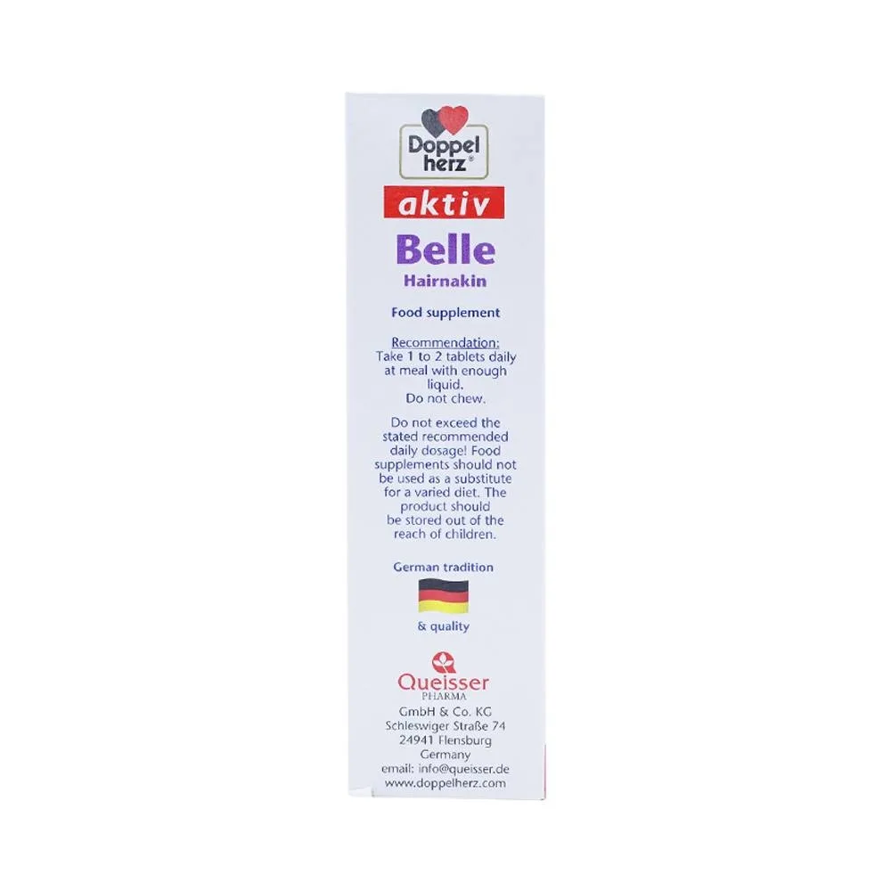 Hình ảnh Viên uống Belle Hair Doppelherz Aktiv bổ sung các vitamin và khoáng chất (3 vỉ x 10 viên)
