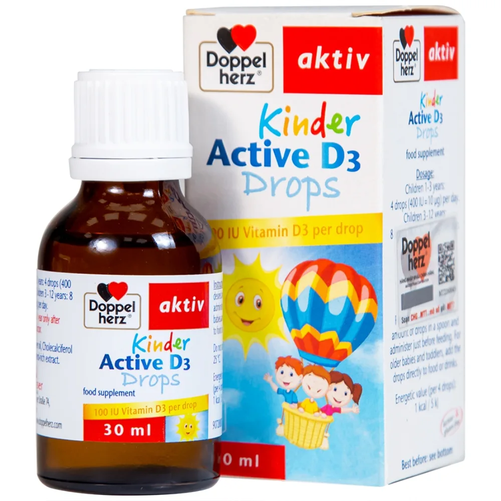 Hình ảnh Siro Kinder Active D3 Drops Doppelherz Aktiv bổ sung vitamin D3, tăng cường sức đề kháng (30ml)