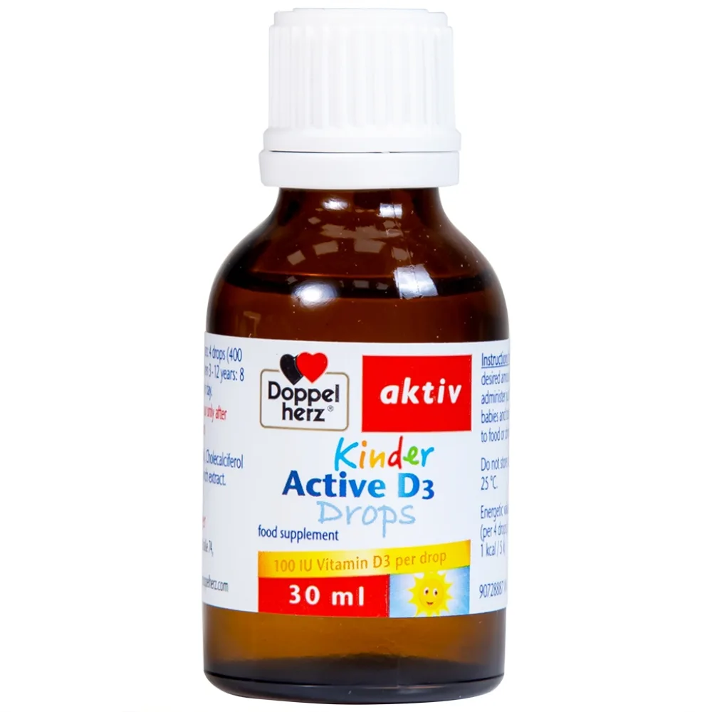 Hình ảnh Siro Kinder Active D3 Drops Doppelherz Aktiv bổ sung vitamin D3, tăng cường sức đề kháng (30ml)