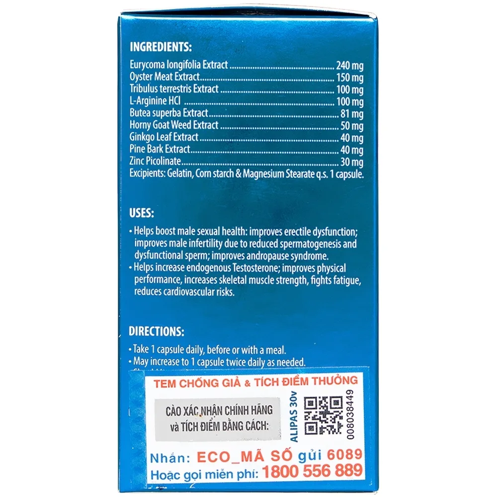 Hình ảnh Viên uống Men’s Ginseng Alipas Ecogreen tăng cường sinh lực phái mạnh (30 viên)
