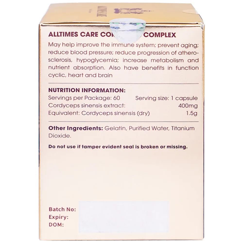 Hình ảnh Viên uống Alltimes Care Platinum Cordyceps tăng cường sức khoẻ, nâng cao sức đề kháng (60 viên)
