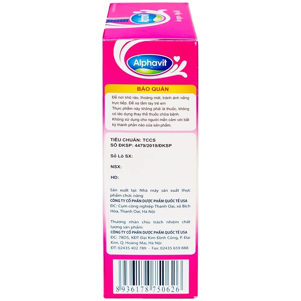 Hình ảnh Dung dịch uống Alphavit giúp ăn ngon, ngủ tốt, tăng cường phát triển trí tuệ (4 vỉ x 5 ống)