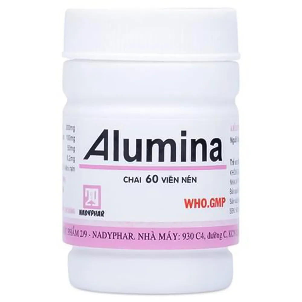 Hình ảnh Viên uống Alumina Nadyphar hỗ trợ điều trị viêm loét dạ dày, tá tràng (60 viên)
