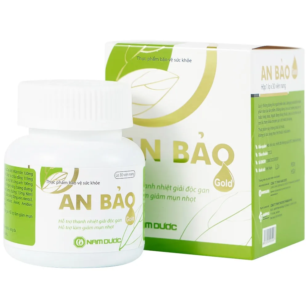 Hình ảnh Viên uống An Bảo Gold Nam Dược hỗ trợ thanh nhiệt giải độc gan, giảm mụn nhọt (30 viên)