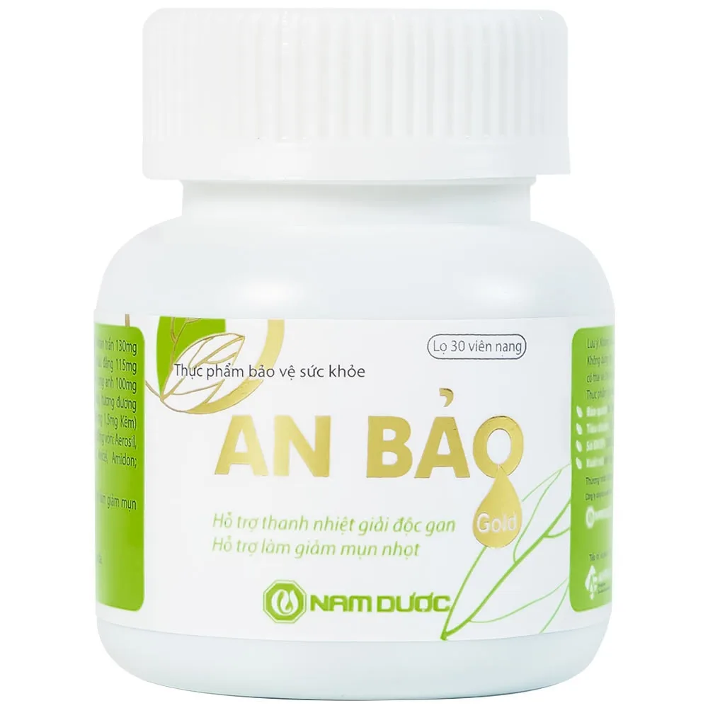 Hình ảnh Viên uống An Bảo Gold Nam Dược hỗ trợ thanh nhiệt giải độc gan, giảm mụn nhọt (30 viên)