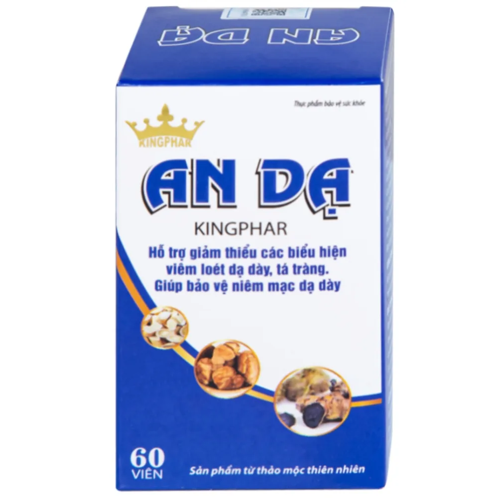 Hình ảnh Viên uống An Dạ Kingphar hỗ trợ giảm chứng đau rát vùng thượng vị, xung huyết hang vị (60 viên)
