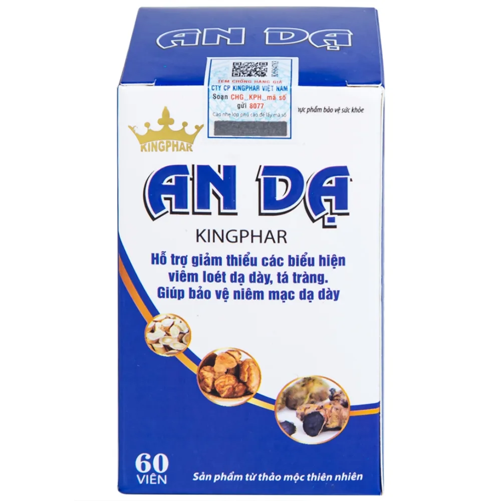 Hình ảnh Viên uống An Dạ Kingphar hỗ trợ giảm chứng đau rát vùng thượng vị, xung huyết hang vị (60 viên)