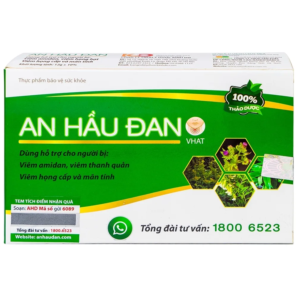 Hình ảnh Viên ngậm An Hầu Đan Kinh Đô hỗ trợ viêm amidan, viêm thanh quản, viêm họng cấp (2 vỉ x 10 viên)