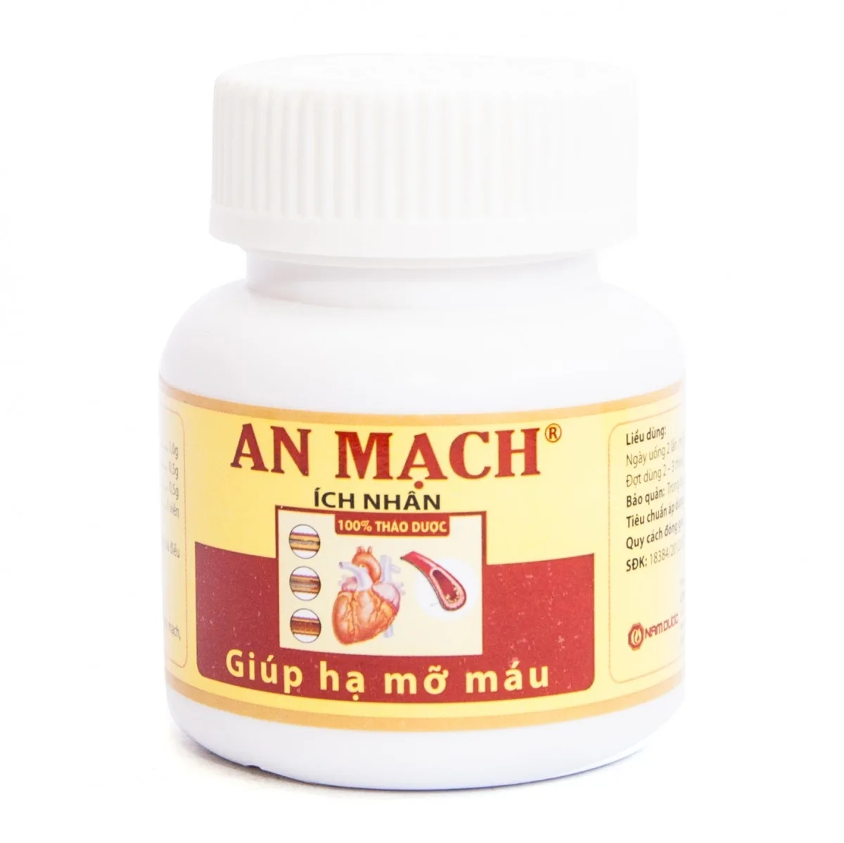 Hình ảnh Viên uống An Mạch Ích Nhân Nam Dược hỗ trợ hạ mỡ máu (50 viên)