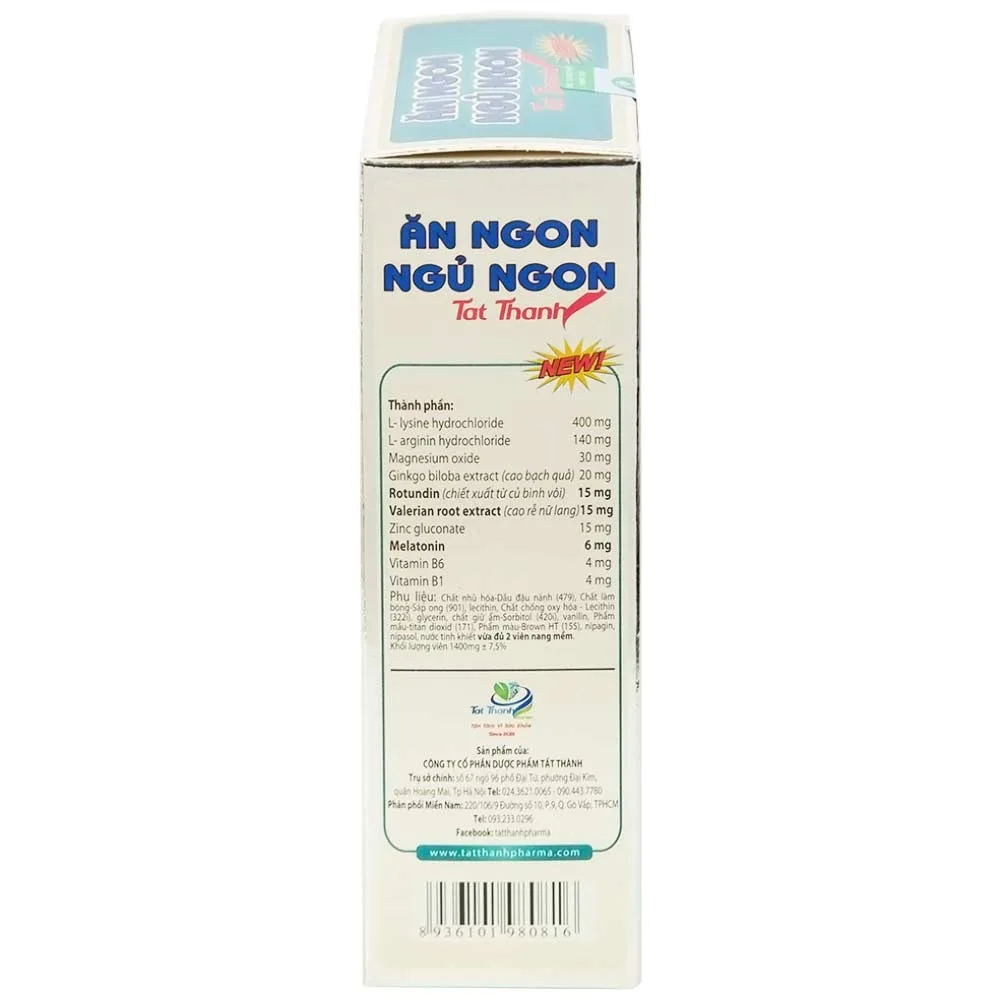 Hình ảnh Viên uống Ăn Ngon Ngủ Ngon Tất Thành hỗ trợ ăn ngon, ngủ ngon (30 viên)