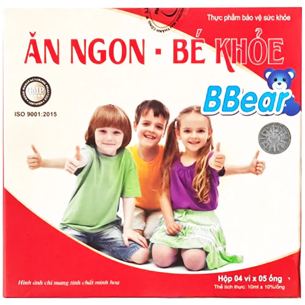 Hình ảnh Dung dịch Ăn Ngon - Bé Khỏe BBear hỗ trợ tăng cường tiêu hóa, giúp ăn ngon (4 vỉ x 5 ống)