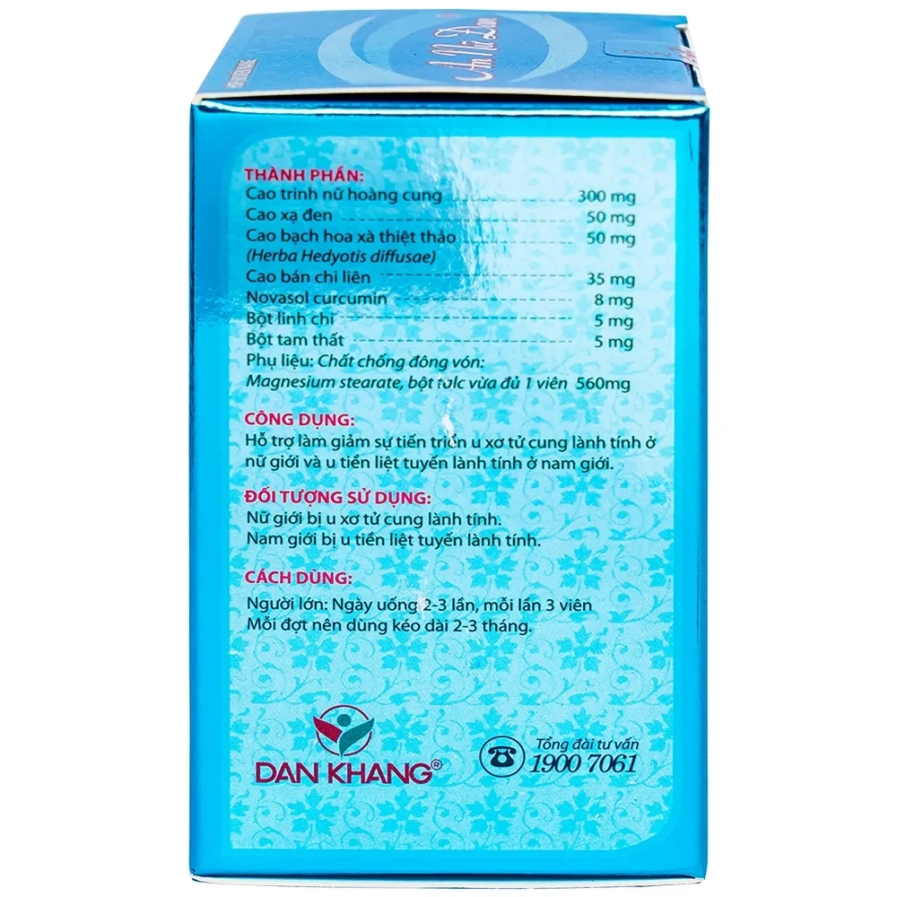 Hình ảnh Viên uống An Nữ Đan Dân Khang hỗ trợ giảm tiến triển u xơ tử cung ở nữ và u tiền liệt tuyến ở nam (60 viên)