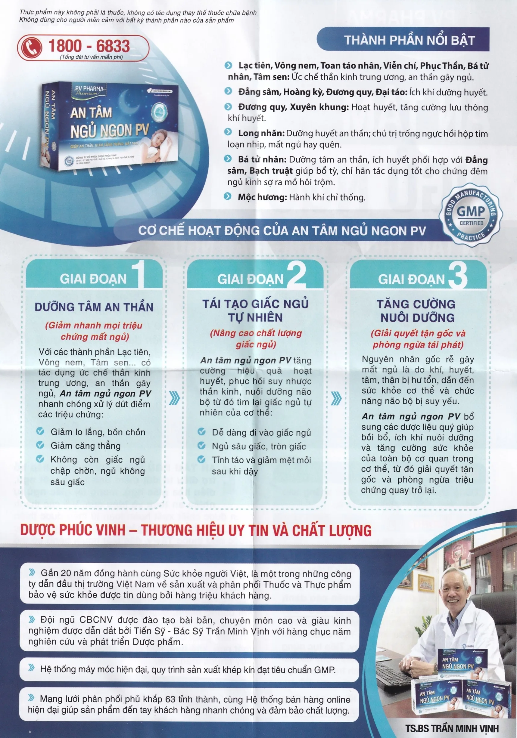 Hình ảnh Viên uống An Tâm Ngủ Ngon PV Pharma giúp an thần, giảm căng thẳng (5 vỉ x 10 viên)