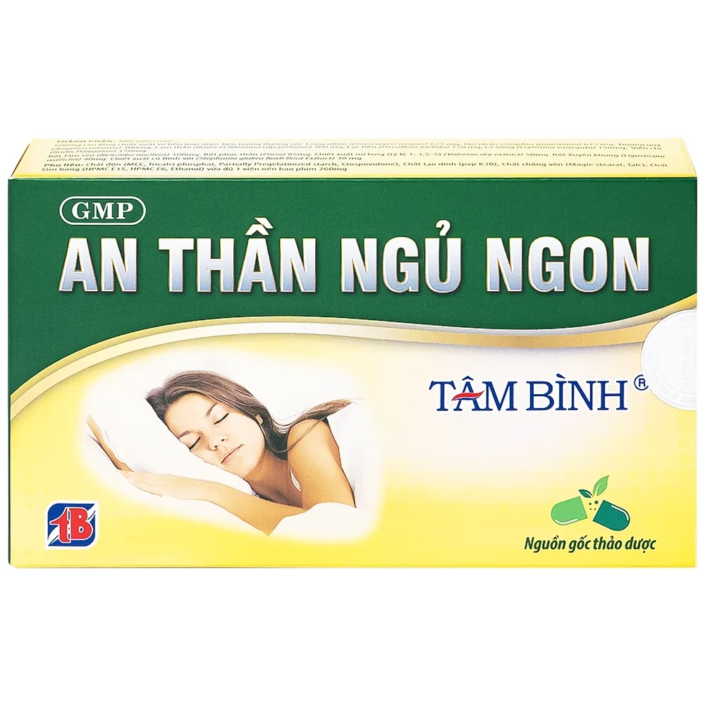Hình ảnh Viên uống An Thần Ngủ Ngon Tâm Bình hỗ trợ an thần, giúp dễ ngủ, ngủ ngon, giảm chứng mất ngủ (2 vỉ x 10 viên)