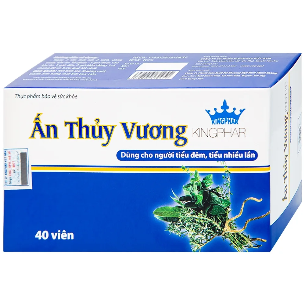 Hình ảnh Viên uống Ấn Thủy Vương Kingphar bổ thận, giảm tiêu đêm, tiểu ngày nhiều lần (4 vỉ x 10 viên)