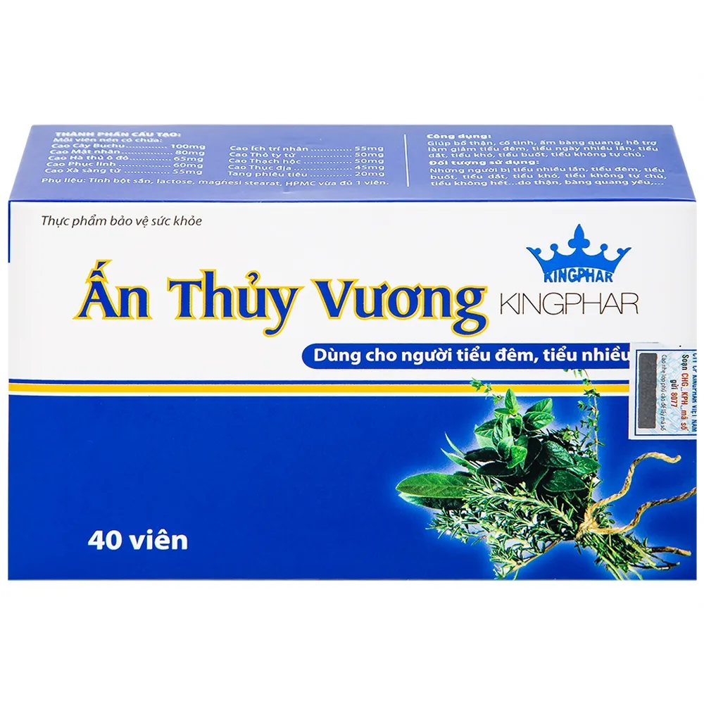 Hình ảnh Viên uống Ấn Thủy Vương Kingphar bổ thận, giảm tiêu đêm, tiểu ngày nhiều lần (4 vỉ x 10 viên)