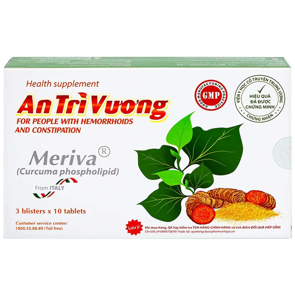 Hình ảnh Viên uống An Trĩ Vương Vinh Gia thanh nhiệt, giải độc, tăng sức bền thành mạch (3 vỉ x 10 viên)