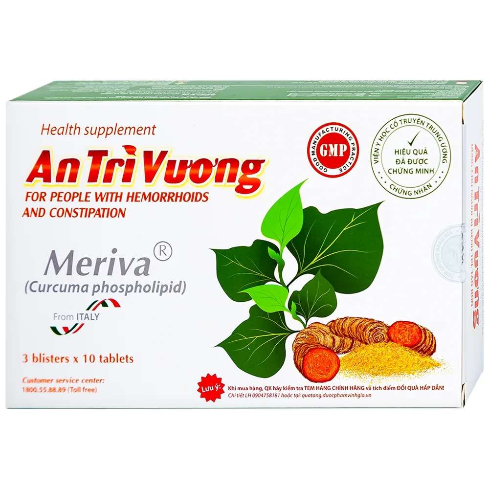Hình ảnh Viên uống An Trĩ Vương Vinh Gia thanh nhiệt, giải độc, tăng sức bền thành mạch (3 vỉ x 10 viên)