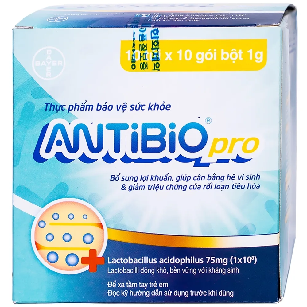 Hình ảnh Men vi sinh ANTiBiO Pro Bayer bổ sung lợi khuẩn, cân bằng hệ vi sinh (100 gói x 1g)
