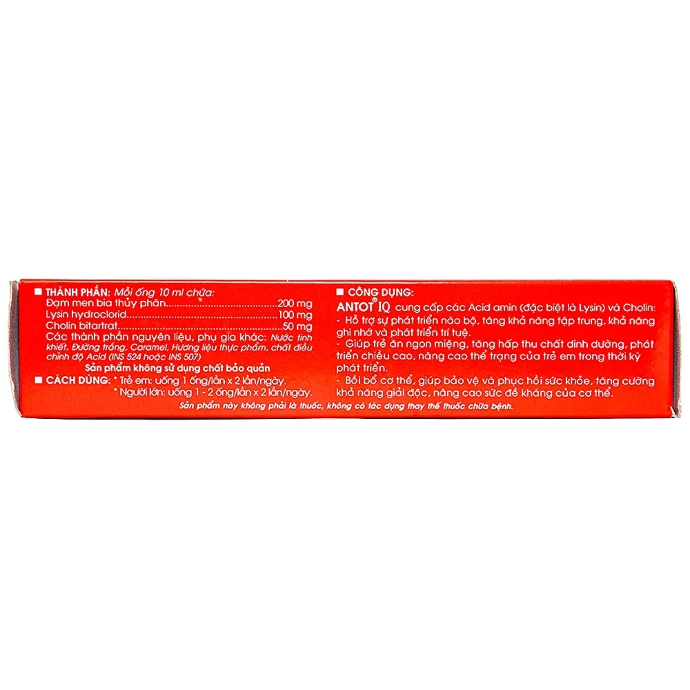 Hình ảnh Dung dịch Antot IQ Traphaco hỗ trợ sự phát triển não bộ, giúp trẻ ăn ngon miệng (20 ống x 10ml)