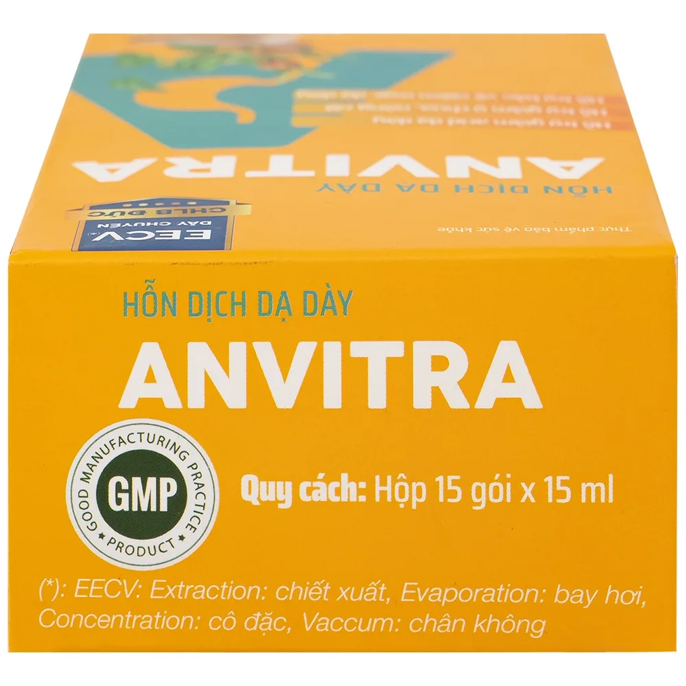 Hình ảnh Hỗn dịch dạ dày Anvitra 15ml giảm acid dạ dày, ợ chua, nóng rát, bảo vệ niêm mạc dạ dày (15 gói)