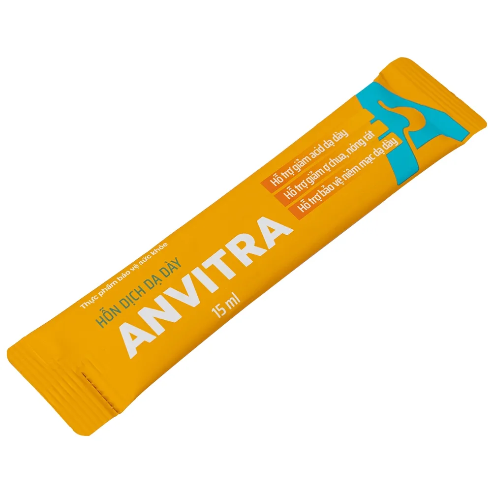 Hình ảnh Hỗn dịch dạ dày Anvitra 15ml giảm acid dạ dày, ợ chua, nóng rát, bảo vệ niêm mạc dạ dày (15 gói)