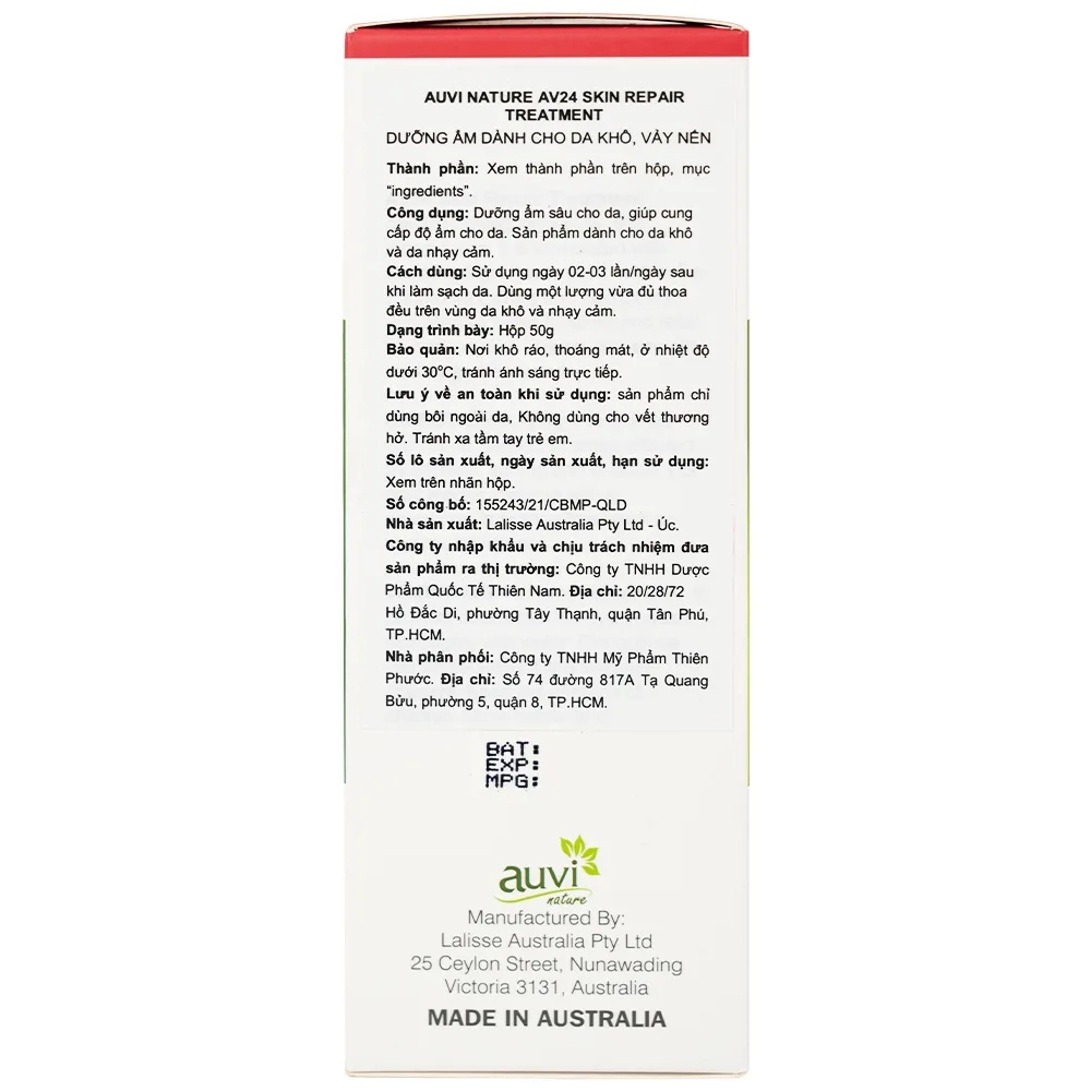 Hình ảnh Kem dưỡng ẩm Auvi Nature AV24 Skin Repair Treatment 50g dành cho da khô và nhạy cảm