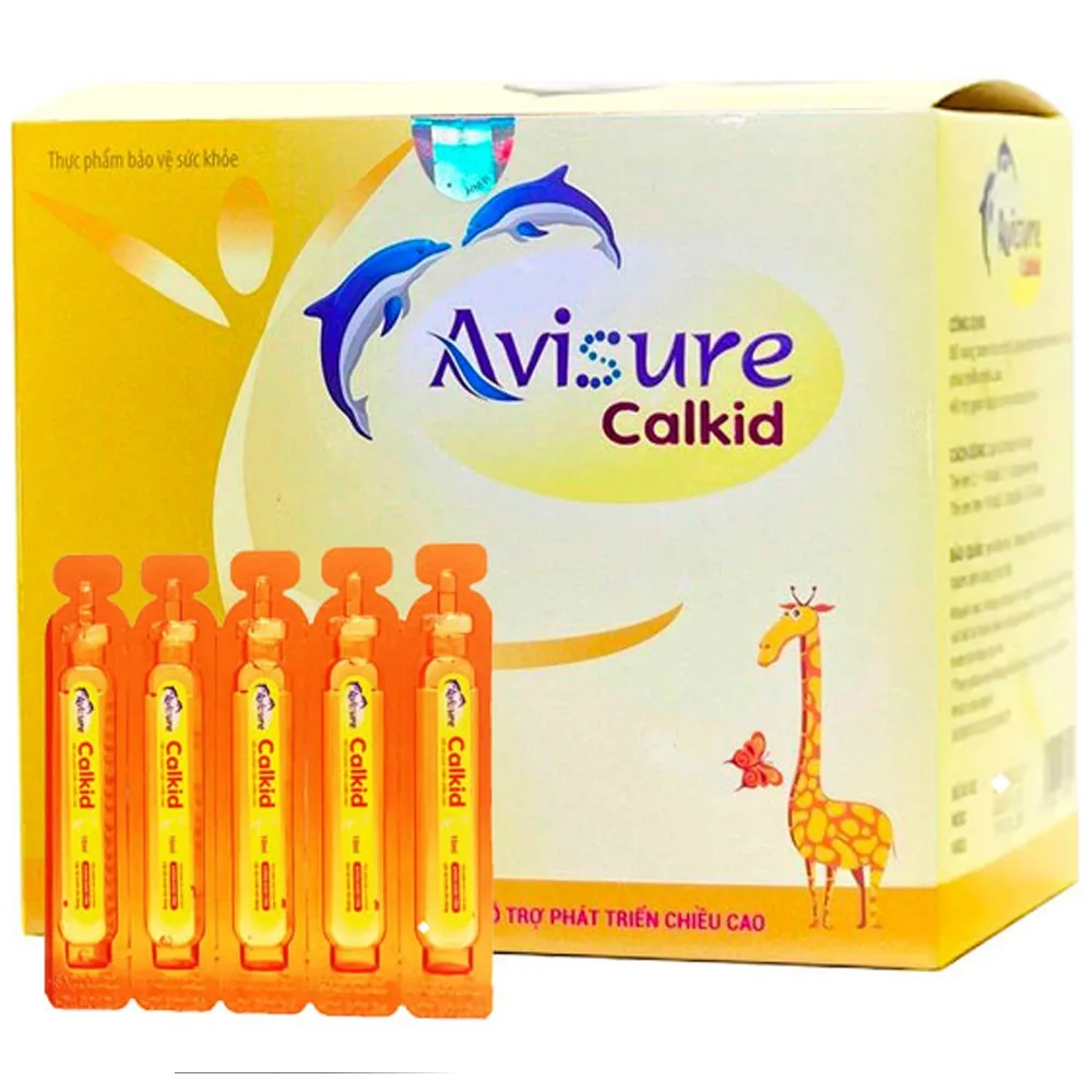 Hình ảnh Dung dịch uống Avisure Calkid 10ml - hương cam, bổ sung canxi cho cơ thể (6 vỉ x 5 ống)