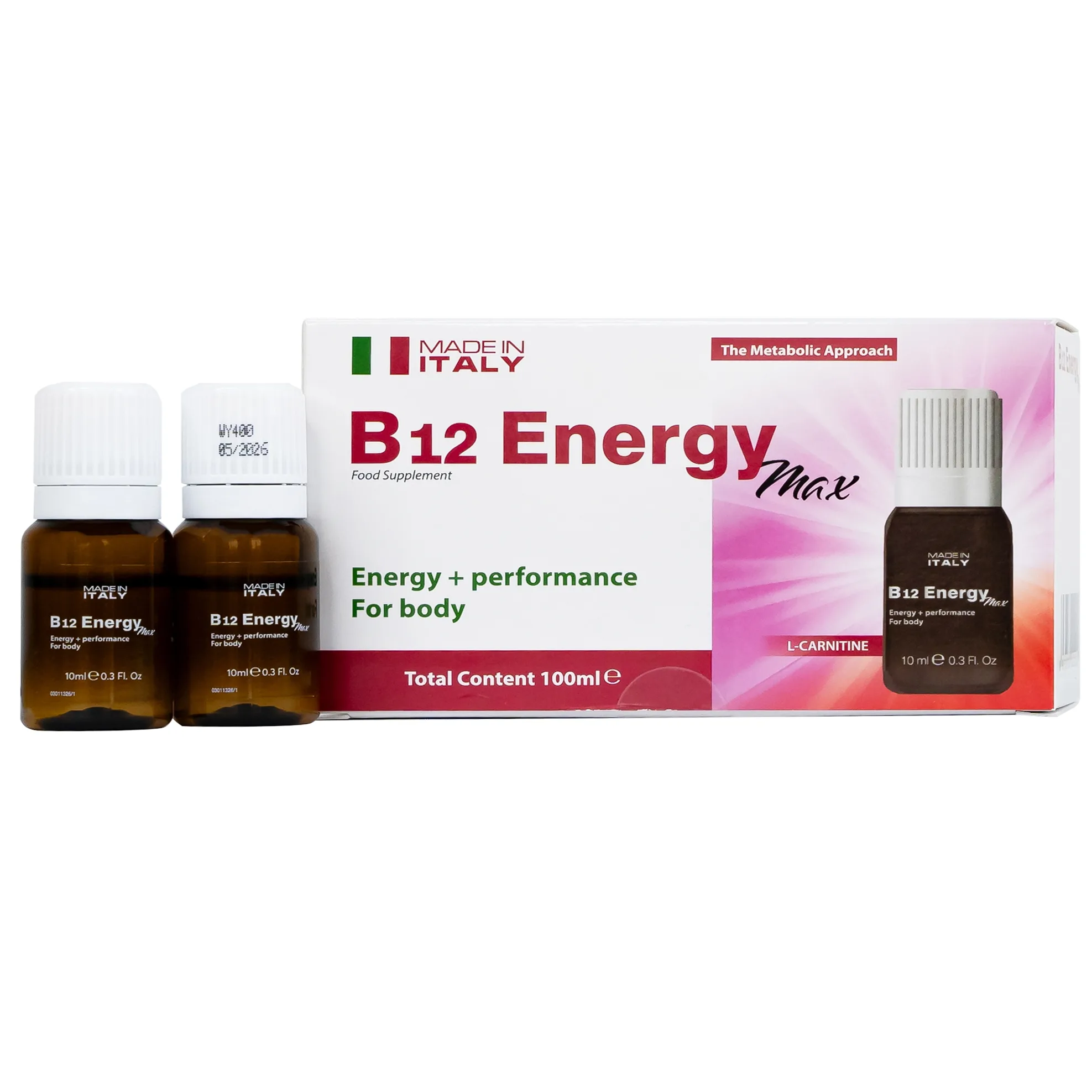 Hình ảnh Dung dịch uống B12 Energy Max Italy bổ sung acid amin và vitamin B12 cho cơ thể (10 lọ x 10ml)