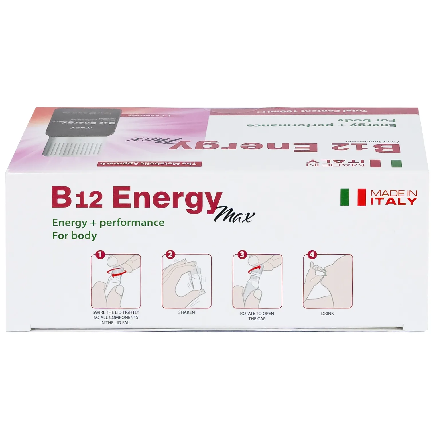Hình ảnh Dung dịch uống B12 Energy Max Italy bổ sung acid amin và vitamin B12 cho cơ thể (10 lọ x 10ml)