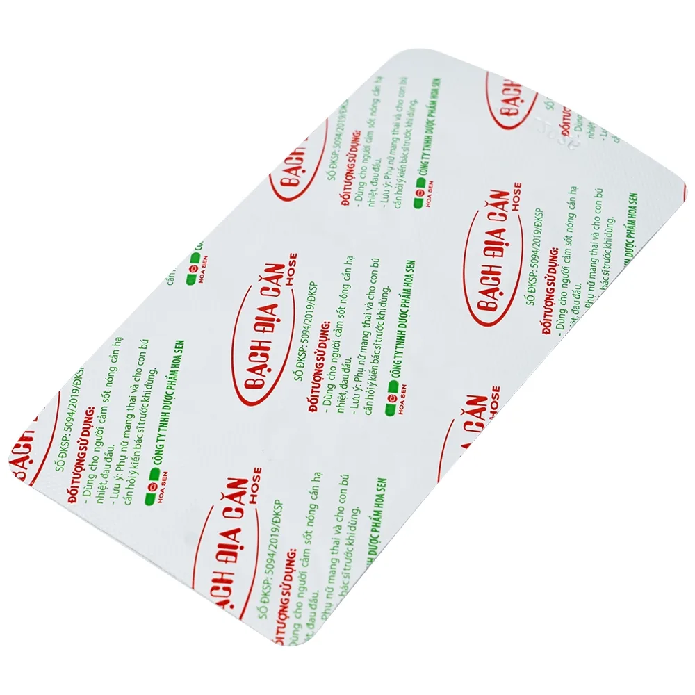 Hình ảnh Viên uống Bạch Địa Căn Hose Hoa Sen dùng cho người cảm sốt nóng cần hạ nhiệt, đau đầu (10 vỉ x 10 viên)