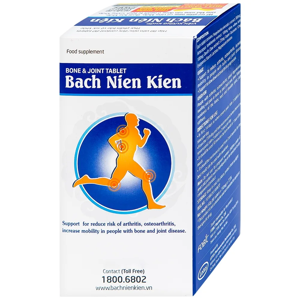 Hình ảnh Viên xương khớp Bách Niên Kiện FOBIC hỗ trợ giảm nguy cơ viêm khớp, thoái hóa khớp (80 viên)