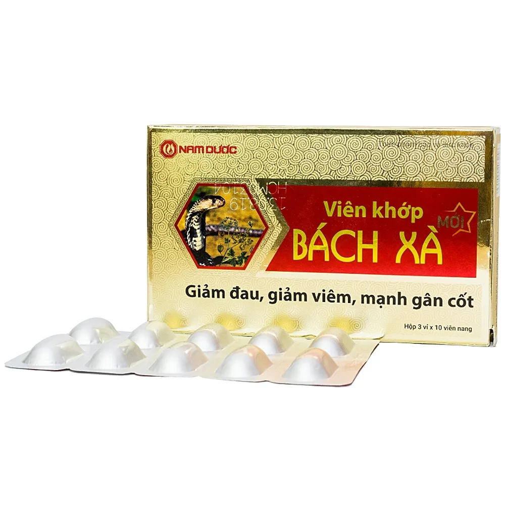 Hình ảnh Viên khớp Bách Xà giảm đau, giảm viêm, mạnh gân cốt (3 vỉ x 10 viên)