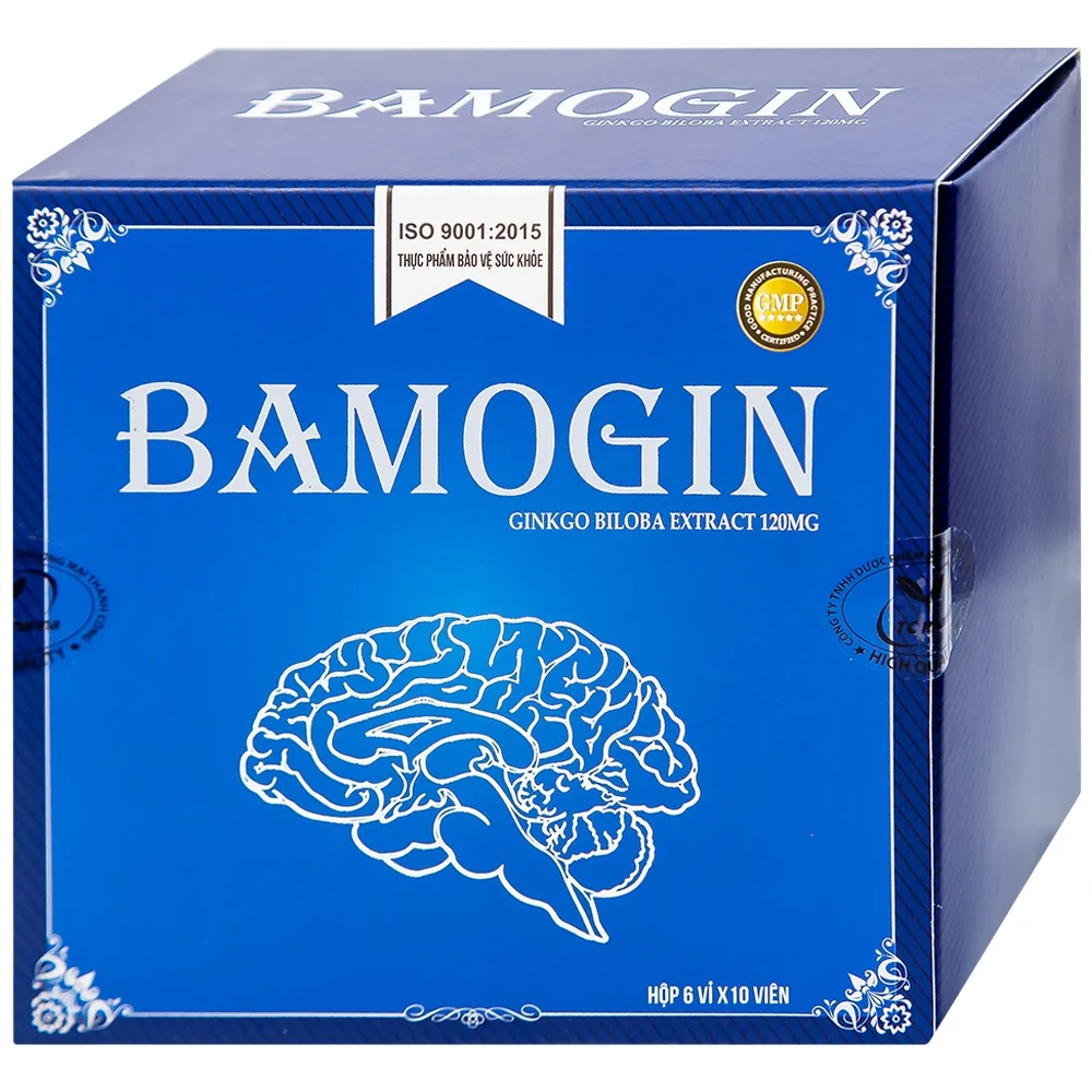 Hình ảnh Viên uống Bamogin Thành Công tăng cường tuần hoàn não, cải thiện trí nhớ (6 vỉ x 10 viên)
