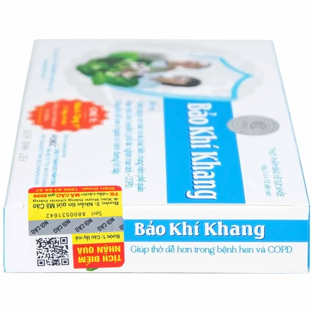 Hình ảnh Viên uống Bảo Khí Khang IMC hỗ trợ giảm ho, khạc đờm, khó thở, giảm tái phát hen suyễn (2 vỉ x 10 viên)