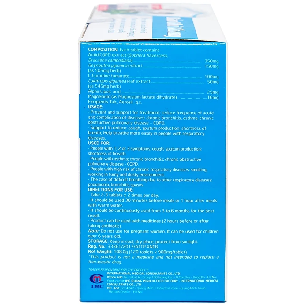 Hình ảnh Viên uống Bảo Khí Khang IMC hỗ trợ giảm ho, khạc đờm, khó thở (2 lọ)