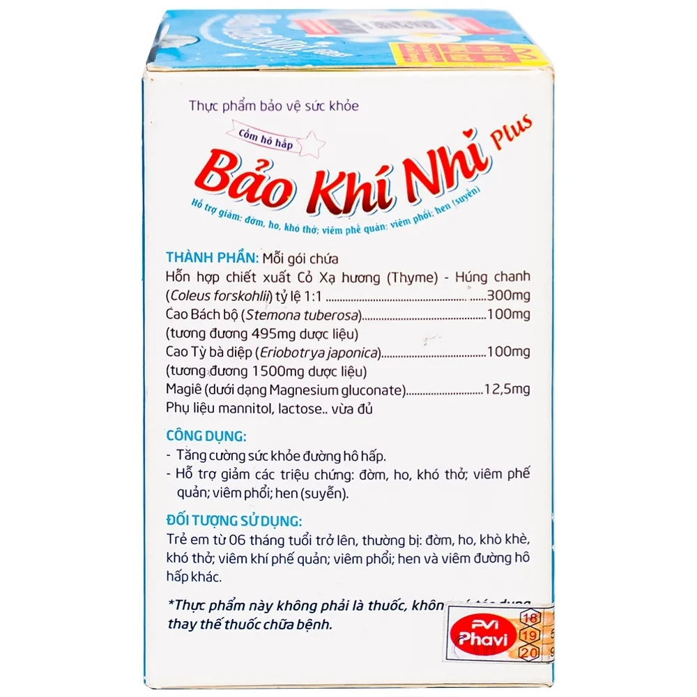 Hình ảnh Cốm hô hấp Bảo Khí Nhi Plus IMC hỗ trợ giảm đờm, ho, khó thở (14 gói)