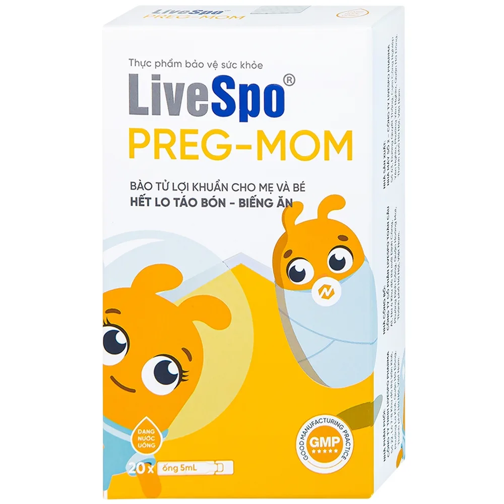 Hình ảnh Bào tử lợi khuẩn LiveSpo PREG-MOM bổ sung lợi khuẩn đường ruột (20 ống x 5ml)