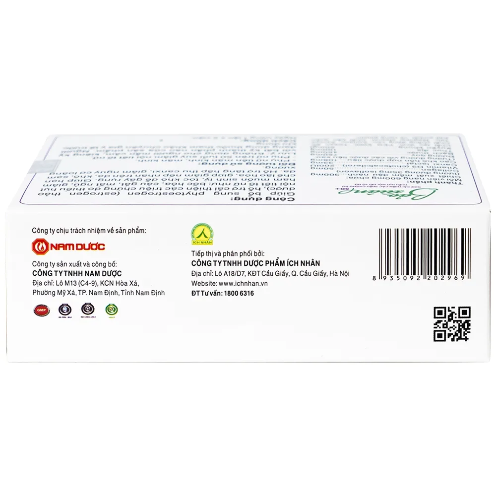 Hình ảnh Viên uống Bảo Xuân Tuổi 50+ Nam Dược bổ sung và hỗ trợ cân bằng nội tiết tố nữ Estrogen (3 vỉ x 10 viên)
