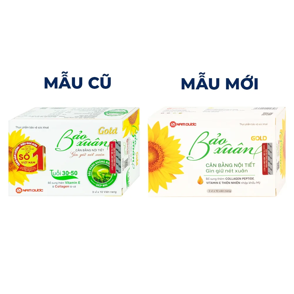Hình ảnh Viên uống Bảo Xuân Gold Nam Dược bổ sung phytoestrogen, cân bằng nội tiết tố nữ (3 vỉ x 10 viên)