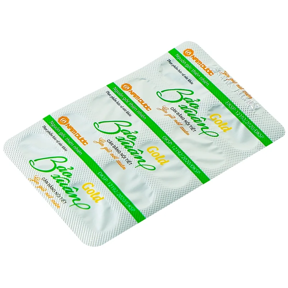 Hình ảnh Viên uống Bảo Xuân Gold Nam Dược bổ sung phytoestrogen, cân bằng nội tiết tố nữ (3 vỉ x 10 viên)
